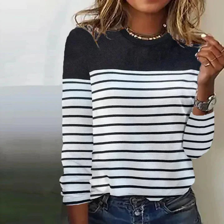 Elin Dames Casual Gestreept Shirt