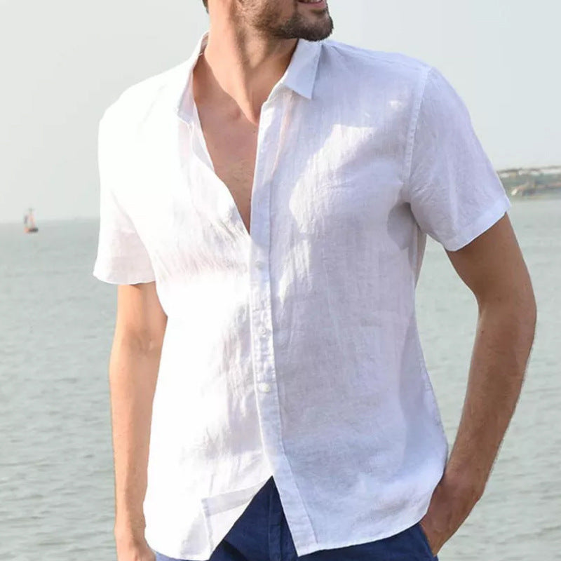 Heren Overhemd Korte Mouw – Relaxed Fit – Ademend Natuurlijk Textiel – Casual Look