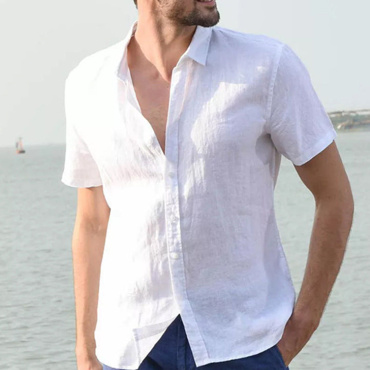 Heren Overhemd Korte Mouw – Relaxed Fit – Ademend Natuurlijk Textiel – Casual Look