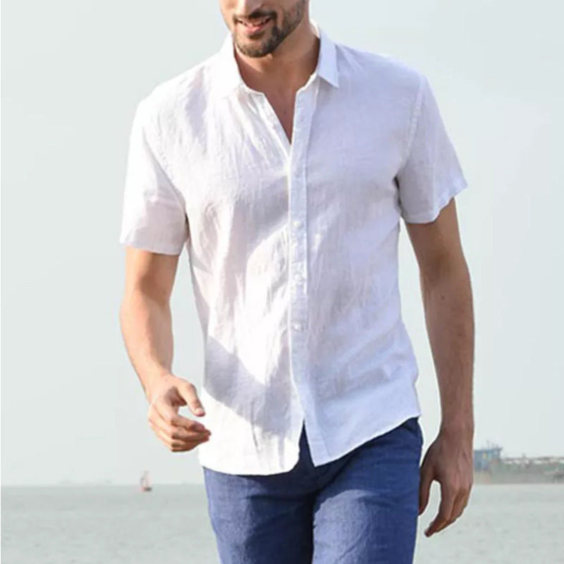 Heren Overhemd Korte Mouw – Relaxed Fit – Ademend Natuurlijk Textiel – Casual Look