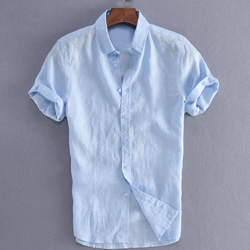 Heren Overhemd Korte Mouw – Relaxed Fit – Ademend Natuurlijk Textiel – Casual Look