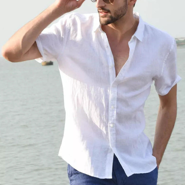 Heren Overhemd Korte Mouw – Relaxed Fit – Ademend Natuurlijk Textiel – Casual Look