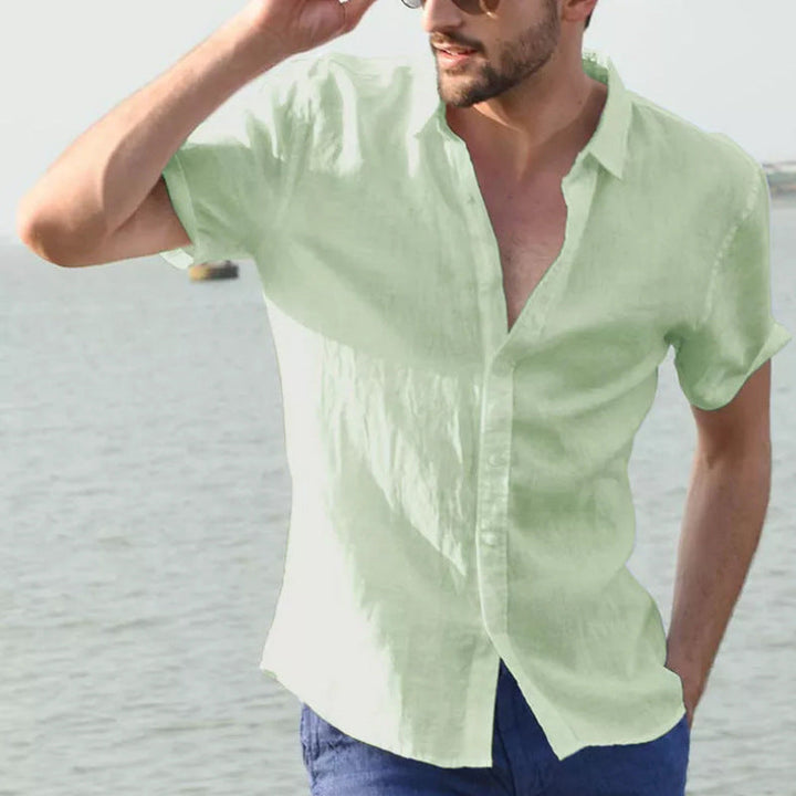 Heren Overhemd Korte Mouw – Relaxed Fit – Ademend Natuurlijk Textiel – Casual Look