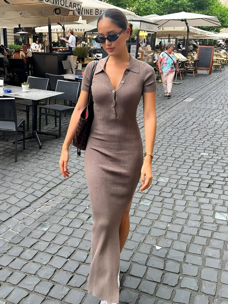 Cecilia | Elegante Midi Jurk met Split