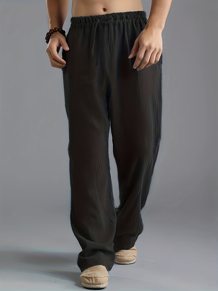 Heren Broek – Relaxed Fit – Elastische Taille – Luchtige Natuurlijke Stoffen