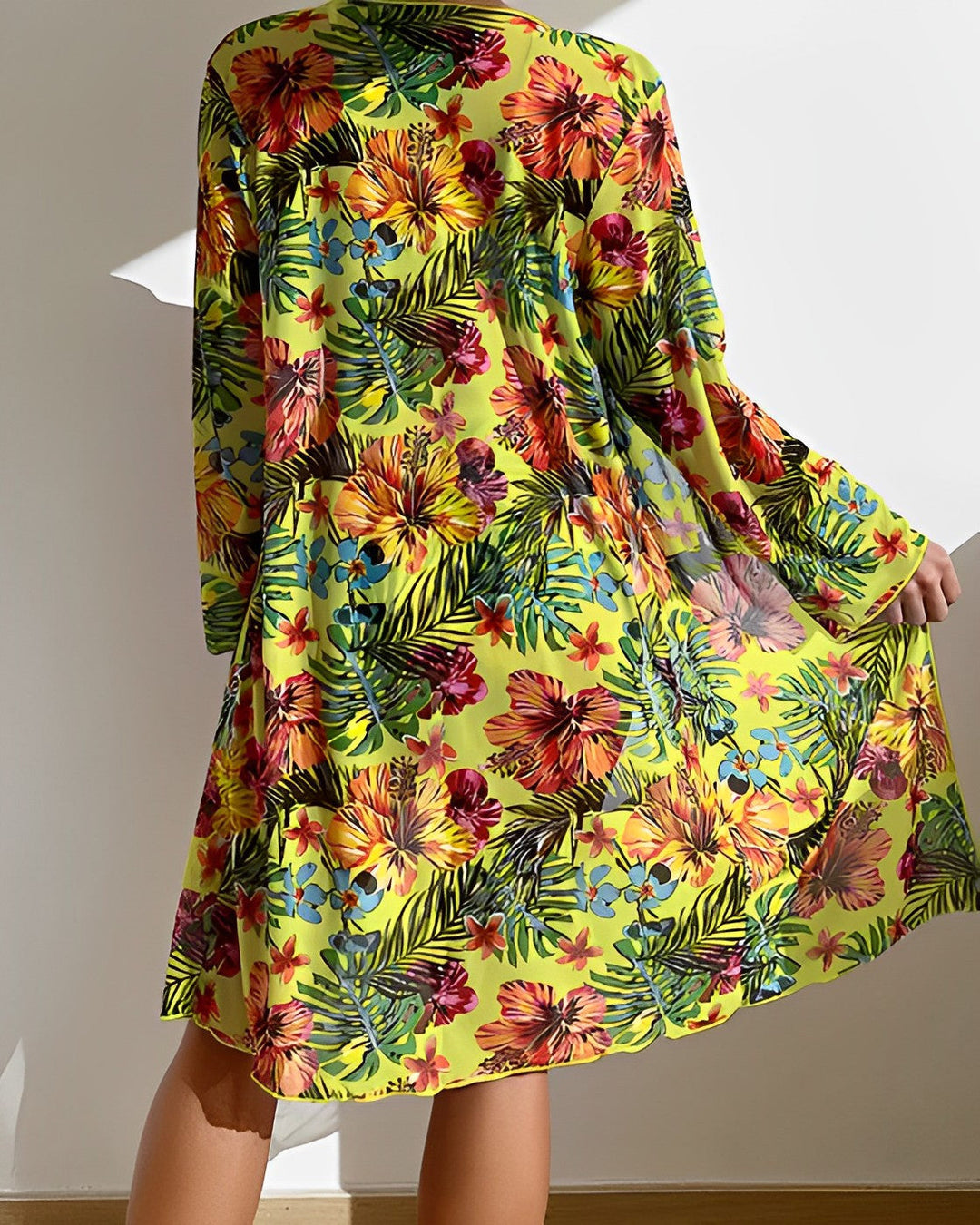 Dames Bikiniset – 3-delig – Striktop – Hoog uitgesneden broekje – Luchtige cover-up