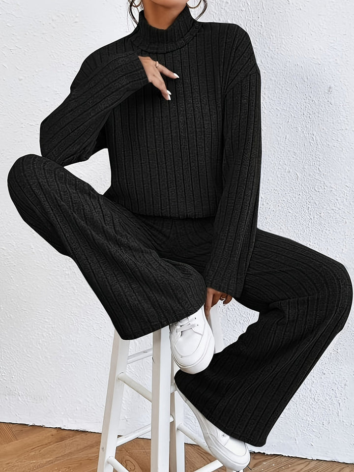 Maja | Comfortabele Set met Turtleneck Bovenkant en Flared Broek voor Dames