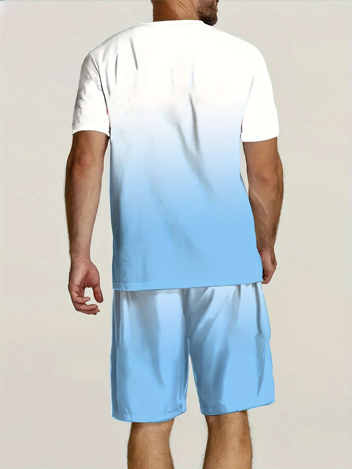 Aaron  | Casual Palm Tree T-shirt & Shorts Set voor Heren