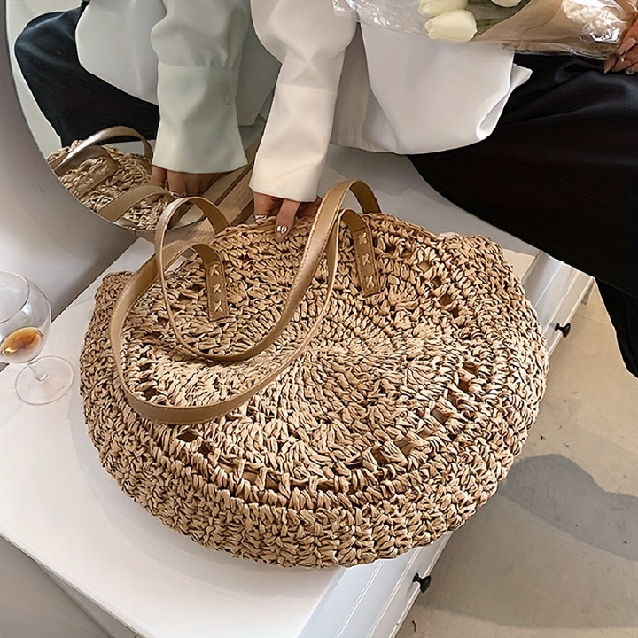 Abigail | Trendy Stro Schoudertas voor het Strand
