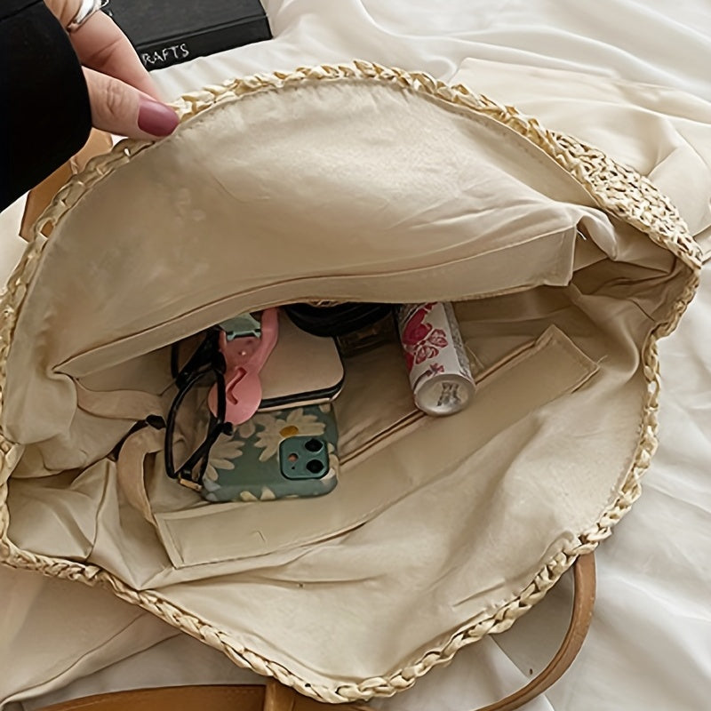 Abigail | Trendy Stro Schoudertas voor het Strand