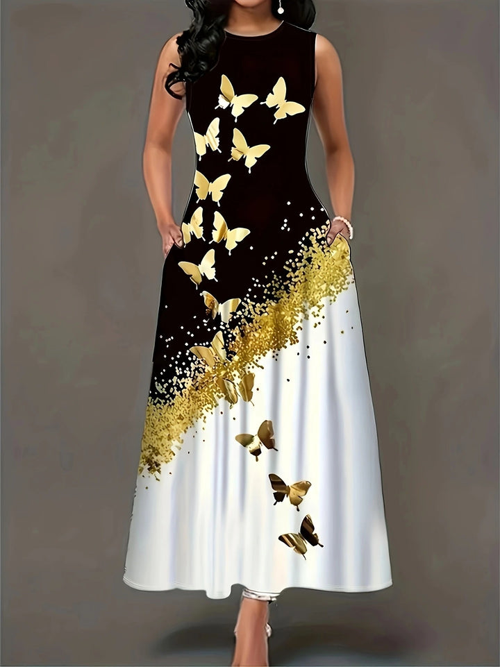 Adaline | Elegante Vlinderjurk Met Pockets En Vloeiende Pasvorm