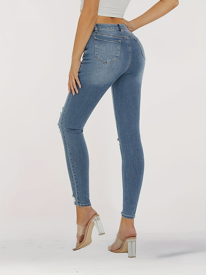 Aisha | Zomerse Dames Casual Geripste Denim Jeans