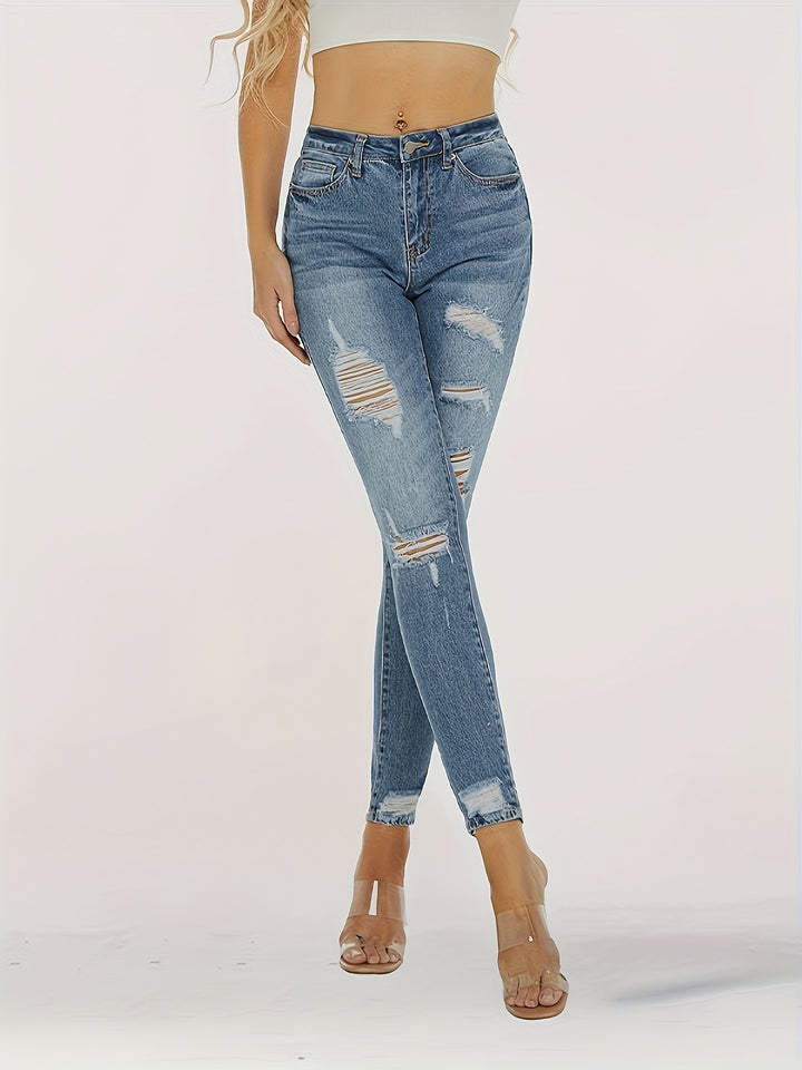 Aisha | Zomerse Dames Casual Geripste Denim Jeans