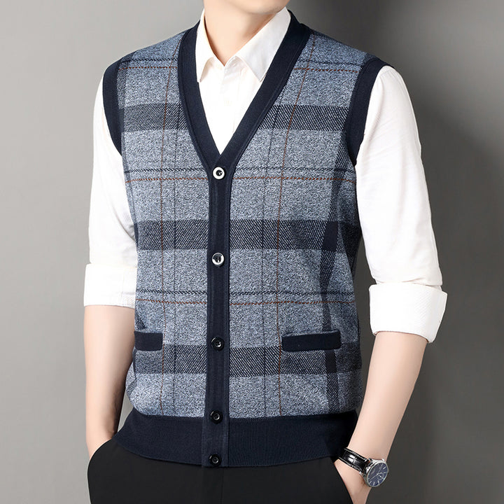 Akki | Stijlvolle Heren Gilet met Grafische Print