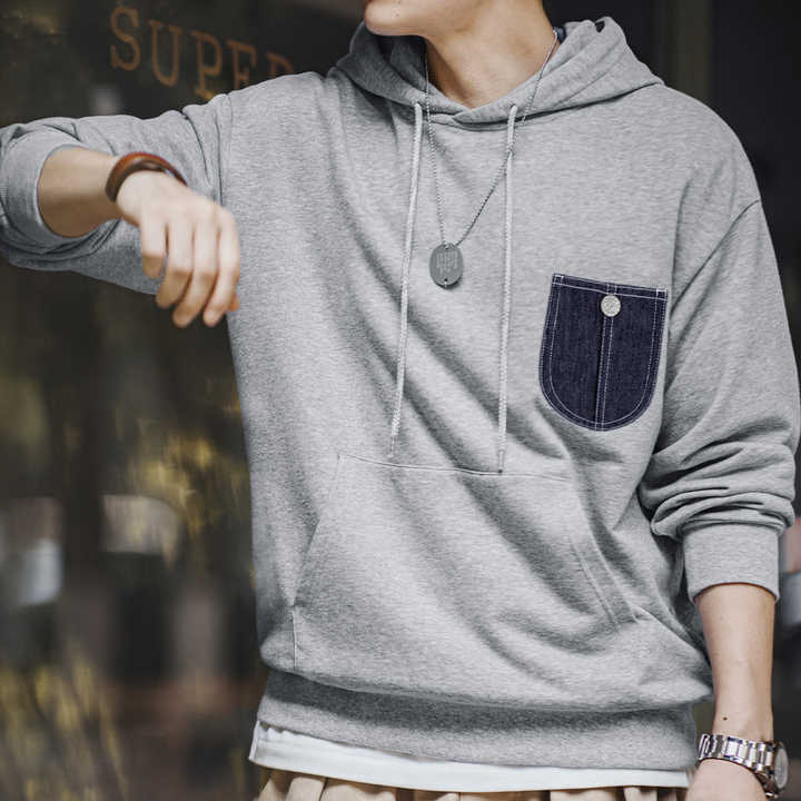 Alexander | Vintage Hoodie met Denim Accent & Relaxte Pasvorm