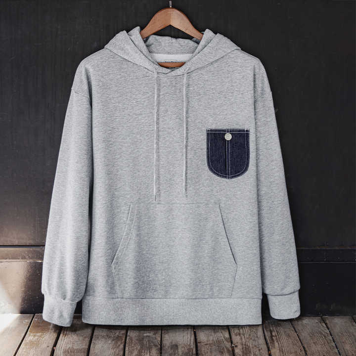 Alexander | Vintage Hoodie met Denim Accent & Relaxte Pasvorm