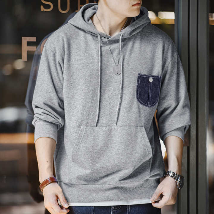 Alexander | Vintage Hoodie met Denim Accent & Relaxte Pasvorm