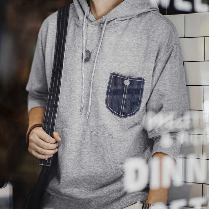 Alexander | Vintage Hoodie met Denim Accent & Relaxte Pasvorm