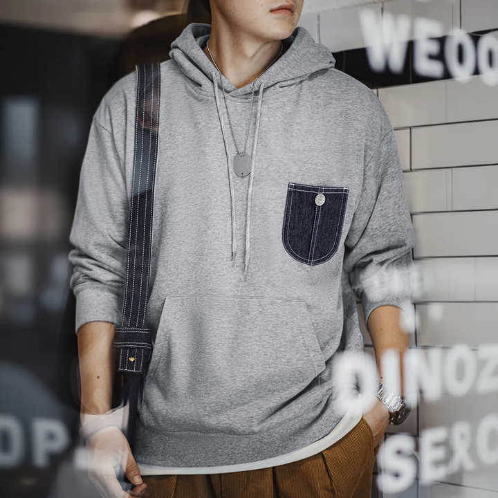 Alexander | Vintage Hoodie met Denim Accent & Relaxte Pasvorm