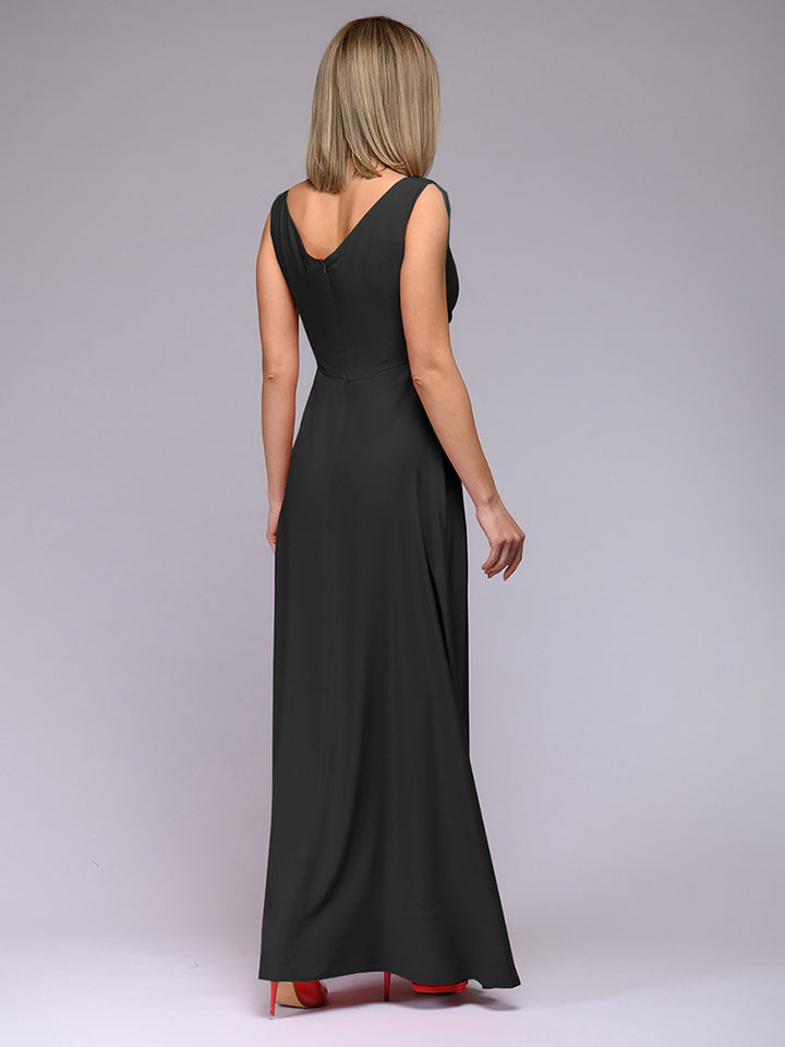 Alicia | Elegante Maxi Jurk met Diepe V-hals en Split