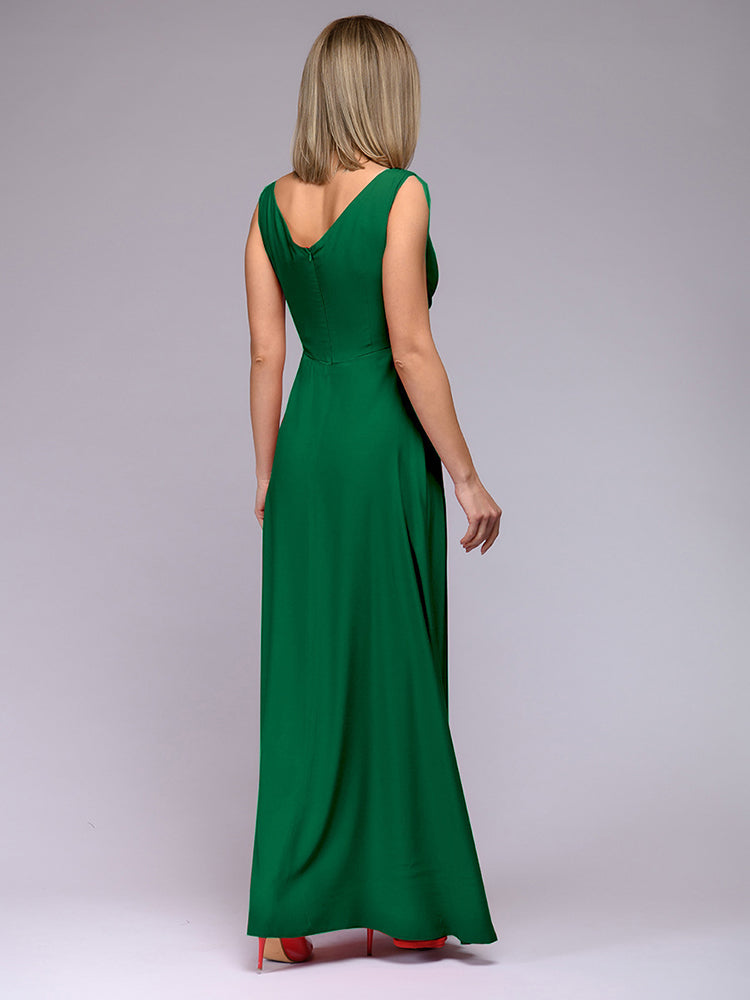 Alicia | Elegante Maxi Jurk met Diepe V-hals en Split