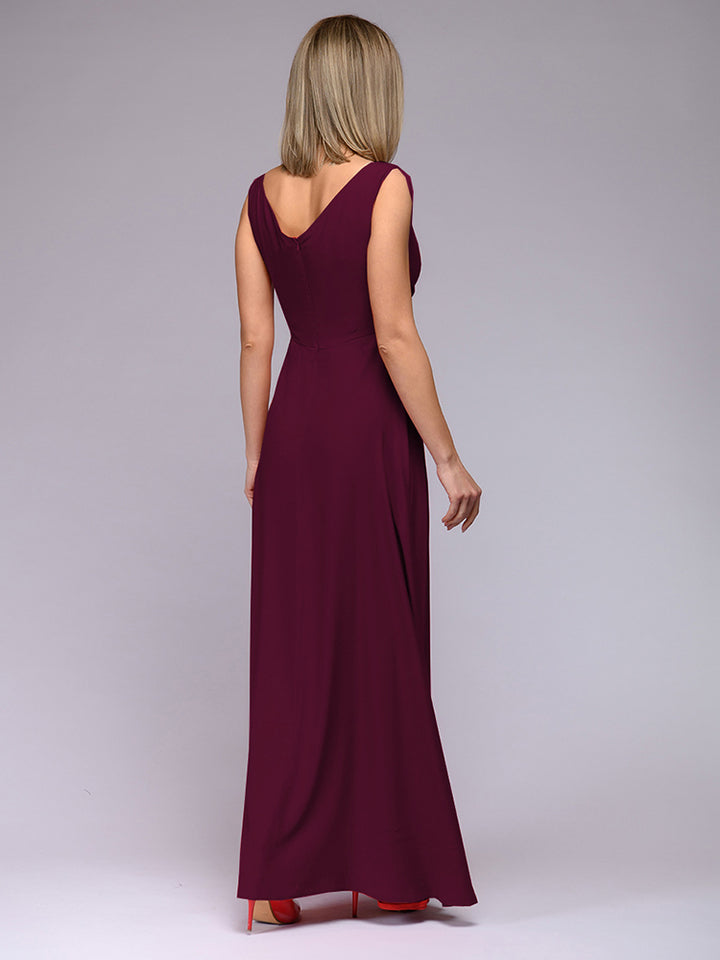 Alicia | Elegante Maxi Jurk met Diepe V-hals en Split