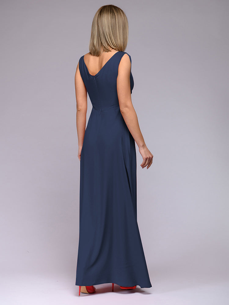 Alicia | Elegante Maxi Jurk met Diepe V-hals en Split