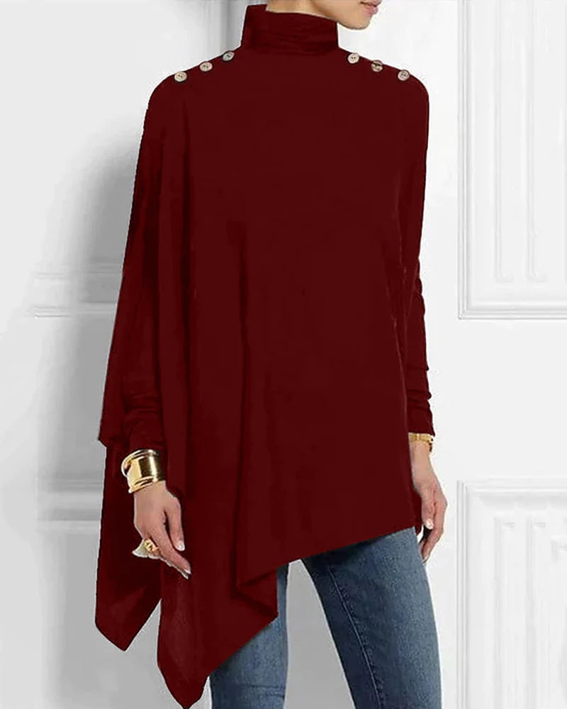 Allyson - Elegante Asymmetrische Top met Knopen