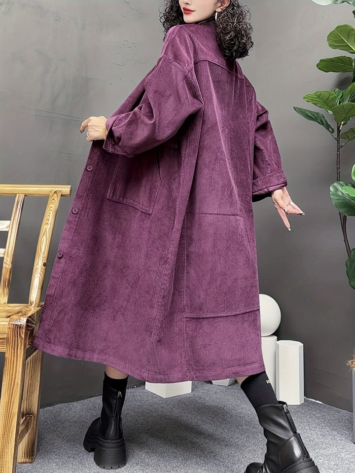 Amanda | Lange Trendy Trenchcoat met Stijlvolle Details
