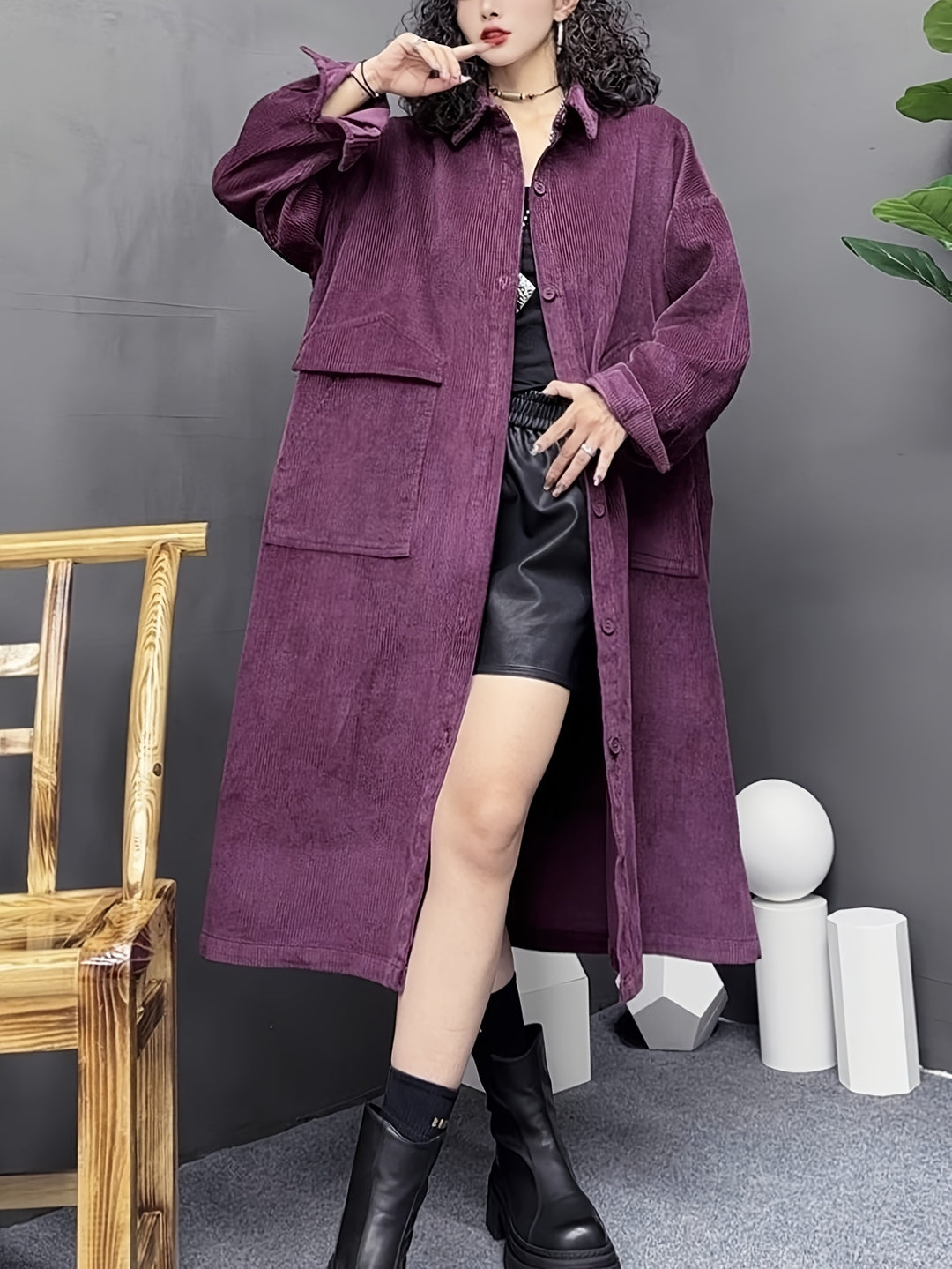 Amanda | Lange Trendy Trenchcoat met Stijlvolle Details