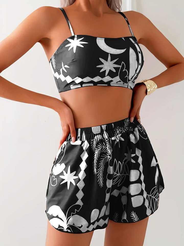 Amara | 3-delige Zomerse Set met Tropische Print voor Strand & Zwembad