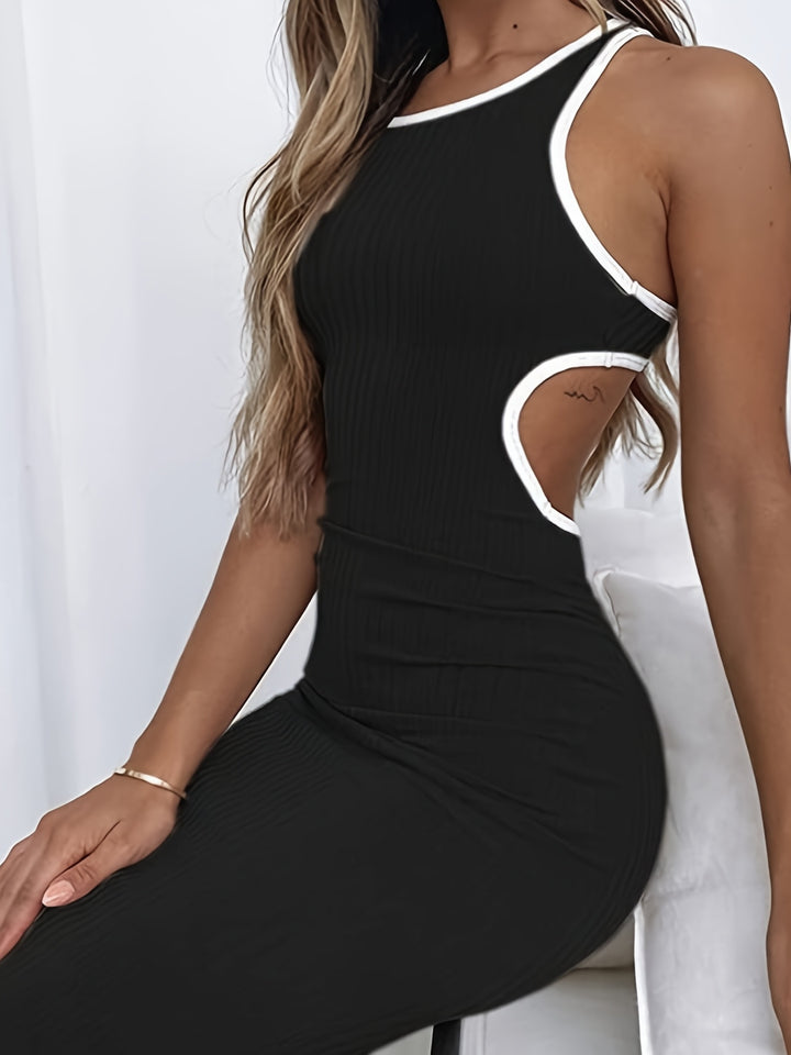 Amara | Sexy Ribbed Zomerjurk met Open Rug Design