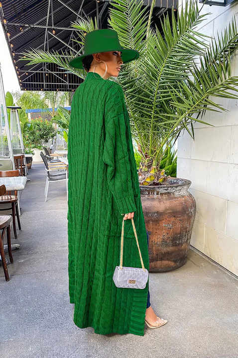 Amari | Luxe Lange Gebreide Cardigan met Pockets