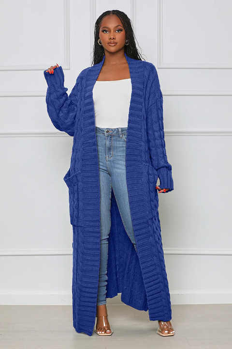 Amari | Luxe Lange Gebreide Cardigan met Pockets