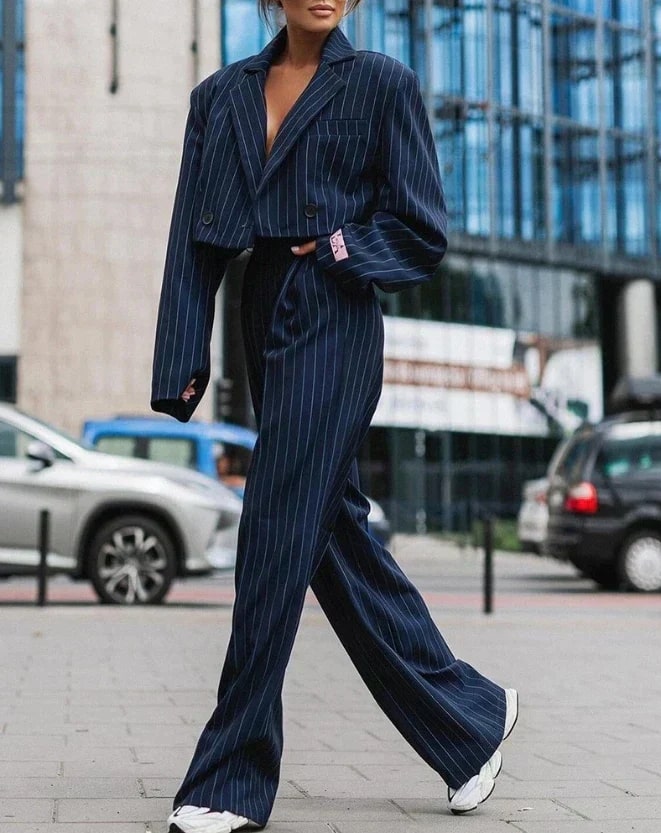 Amaya | Elegante Gestreepte Blazer Set