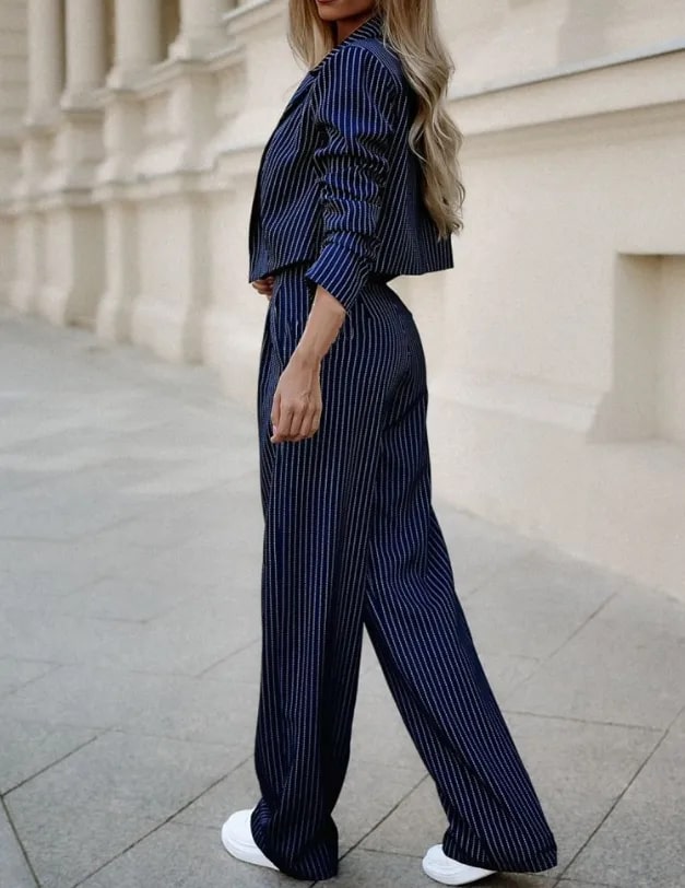 Amaya | Elegante Gestreepte Blazer Set