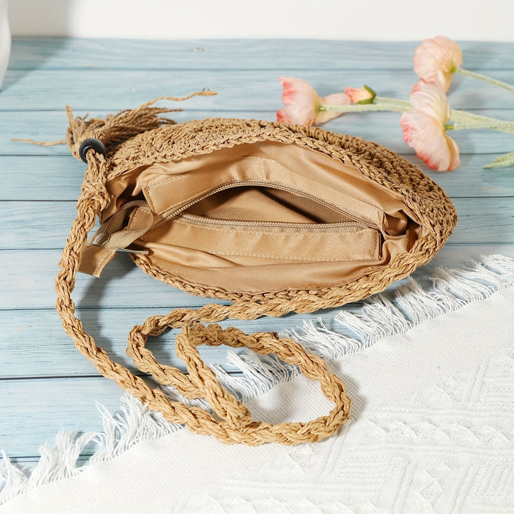 Amelia | Geometrische Ronde Handgemaakte Tassel Crossbody Tas