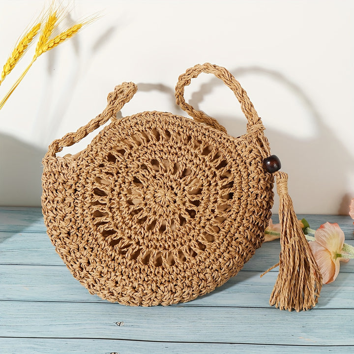 Amelia | Geometrische Ronde Handgemaakte Tassel Crossbody Tas