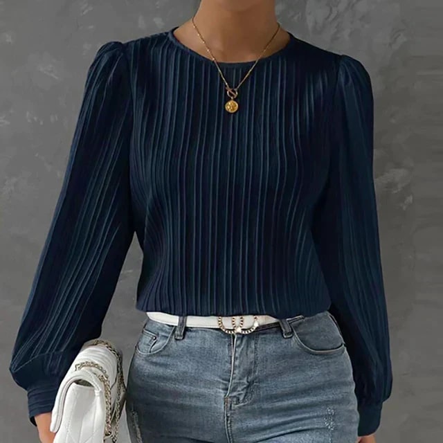 Amyra - Elegante Plissé Blouse voor Dames