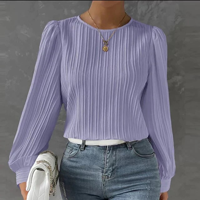 Amyra - Elegante Plissé Blouse voor Dames