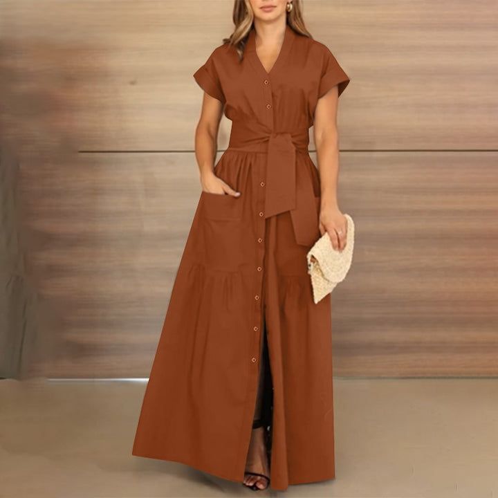 Angelica | Stijlvolle Maxi Jurk met Ceintuur