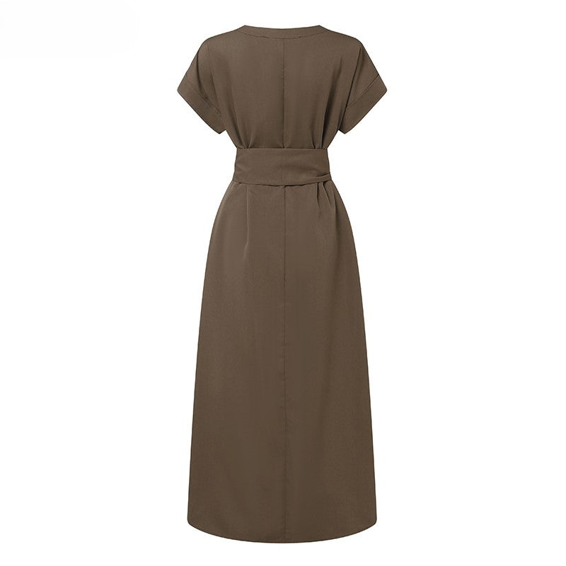 Angelica | Stijlvolle Maxi Jurk met Ceintuur