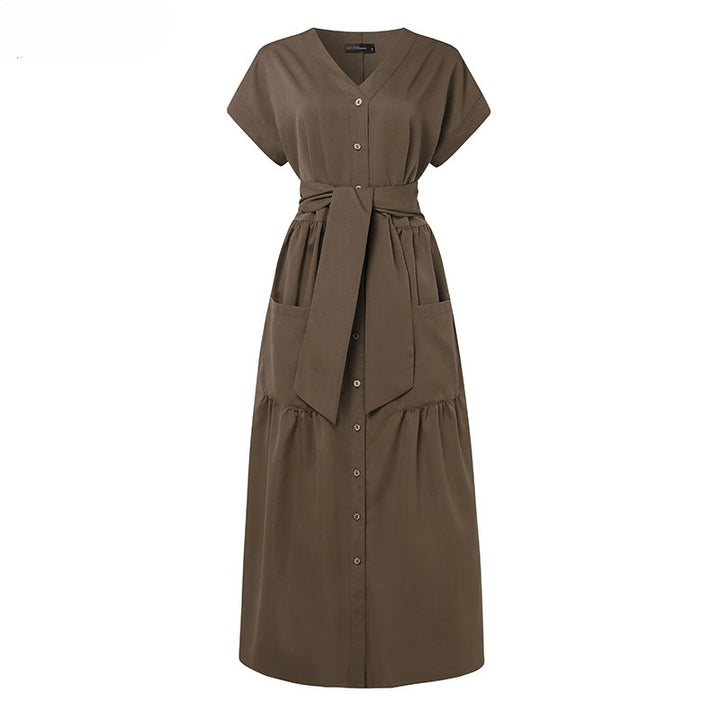 Angelica | Stijlvolle Maxi Jurk met Ceintuur