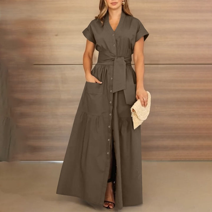 Angelica | Stijlvolle Maxi Jurk met Ceintuur