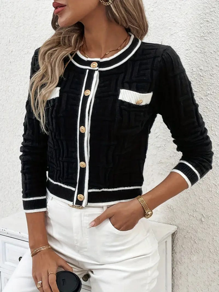 Anna | Luxe Contrast Trim Knit Vest