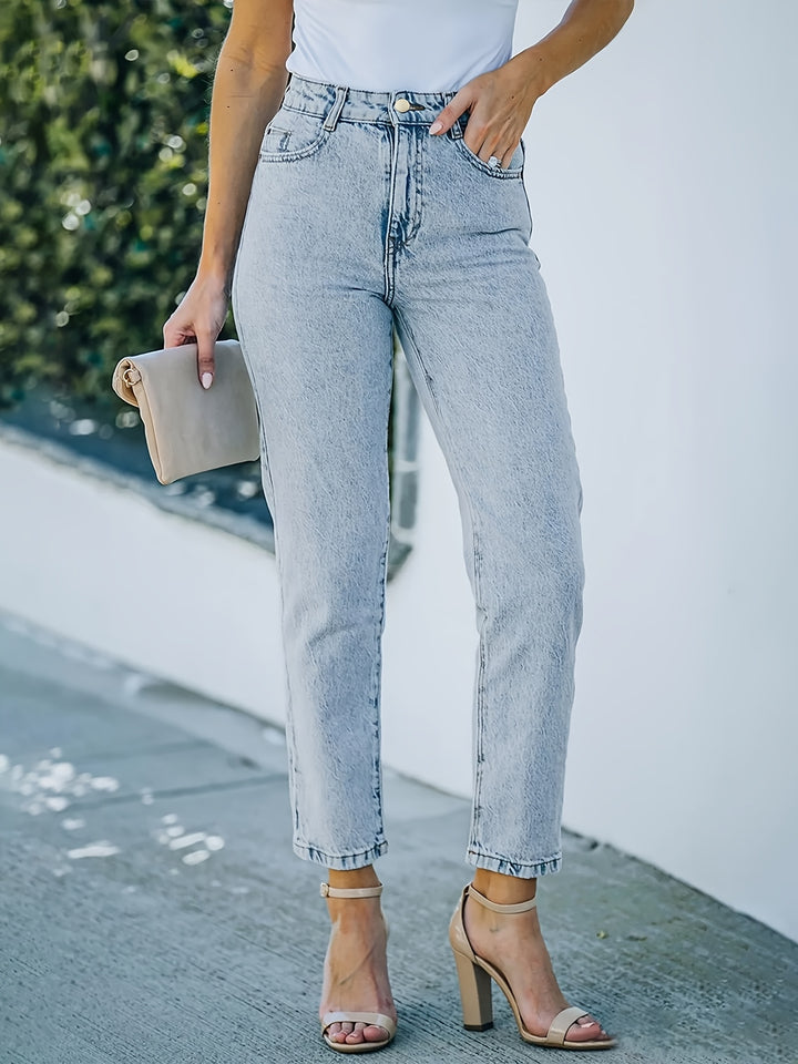 Anna | Vrouwen Klassieke Rechte Gekorte Jeans