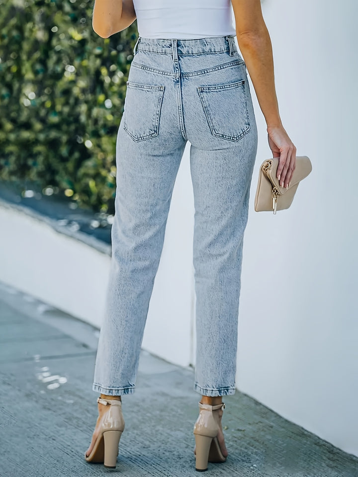Anna | Vrouwen Klassieke Rechte Gekorte Jeans