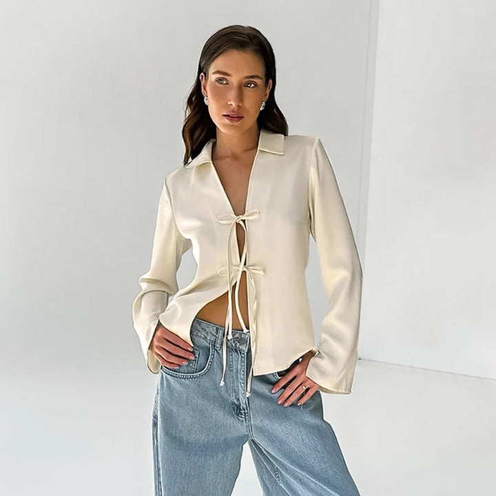 Annebo | Elegante satijnen blouse voor dames