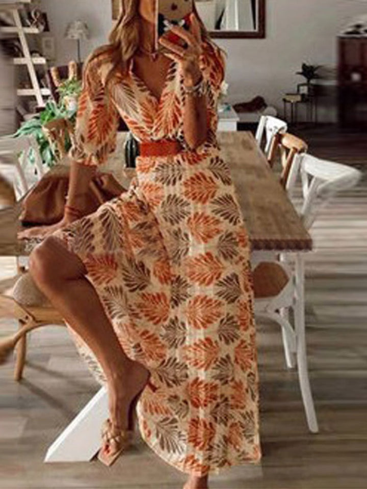 Annika | Bohemian Maxi Jurk met Elegante Print