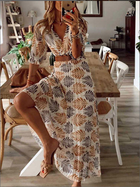 Annika | Bohemian Maxi Jurk met Elegante Print